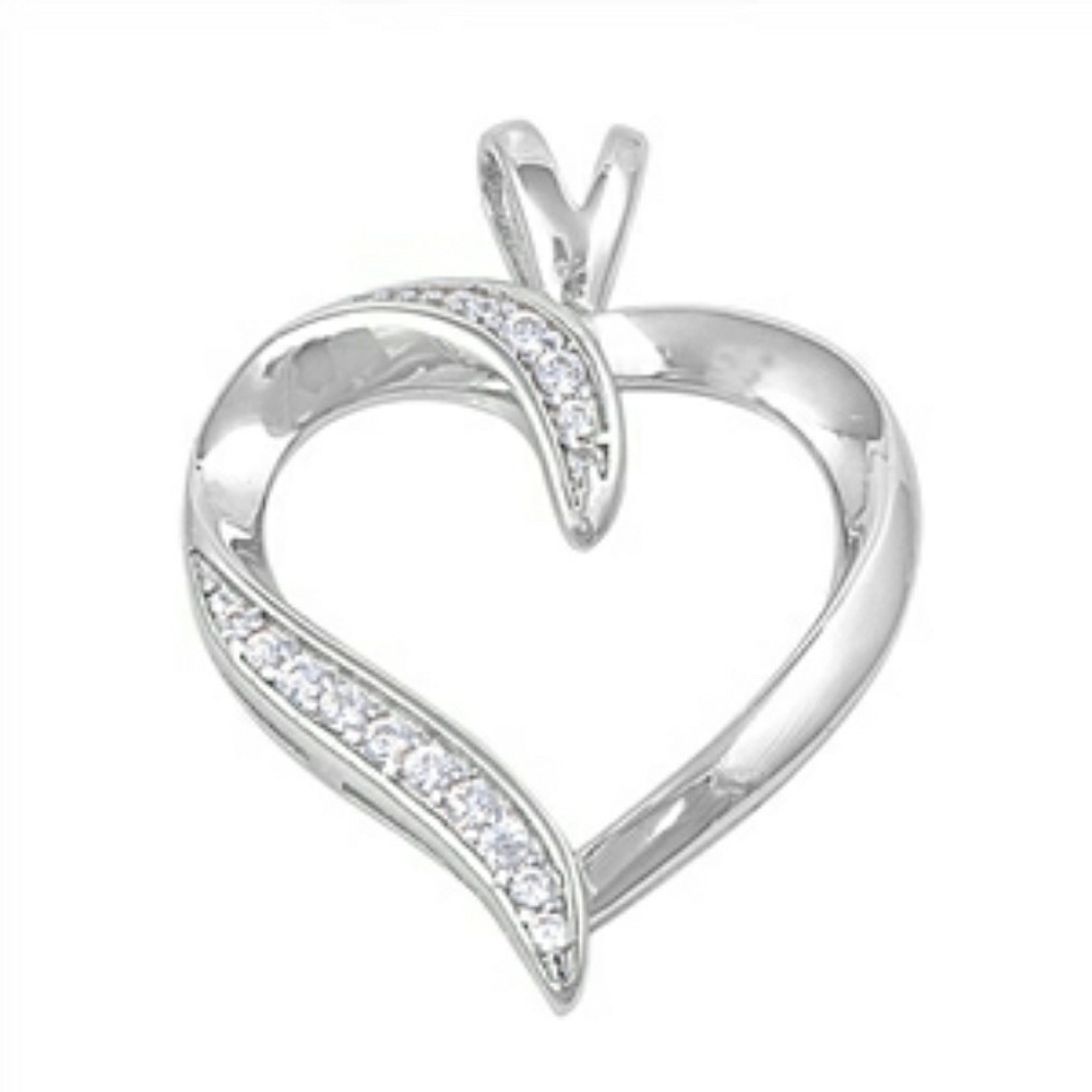 925 Sterling 
Silver Pendant W/ CZ - Heart